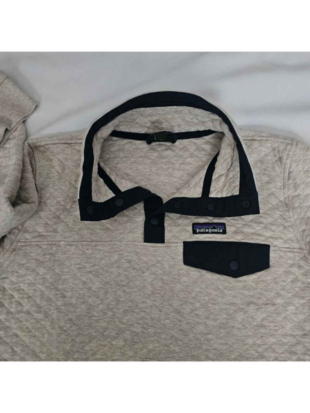Patagonia Organic Cotton Quilt Snap-T Pullover Sweatshirt Birch White Sz Medium - Picture 6 of 16
